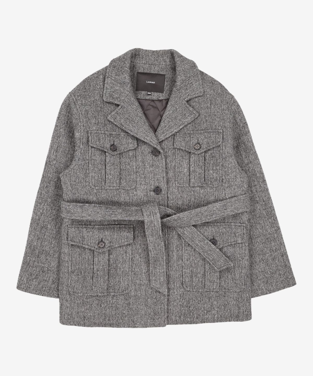 룩캐스트(LOOKAST) 베일리 울 하프 코트_차콜 / BAILEY WOOL HALF COAT_CHARCOAL ONE SIZE