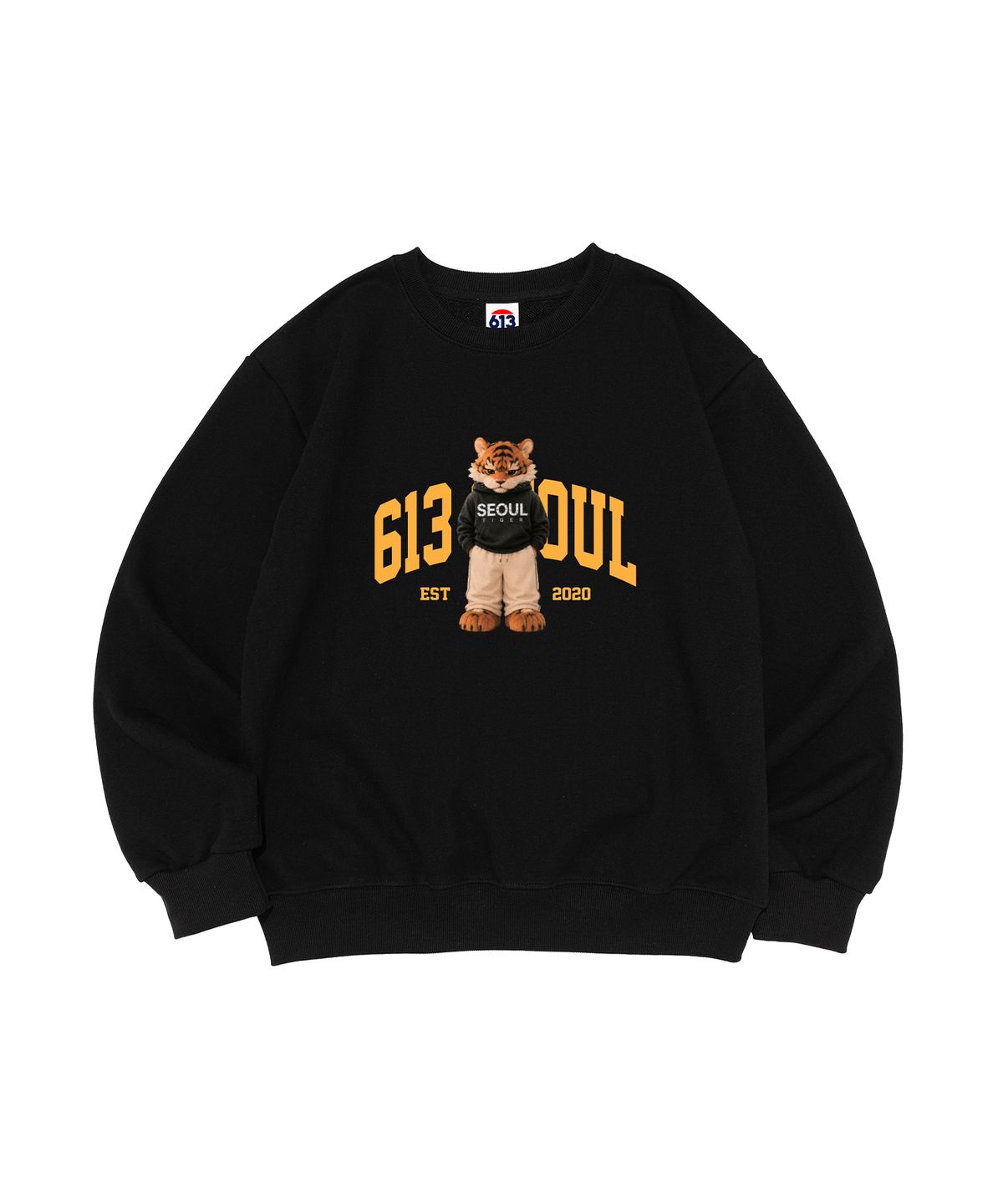 613서울(613SEOUL) [기모선택] 613 서울 타이거 맨투맨 (블랙)