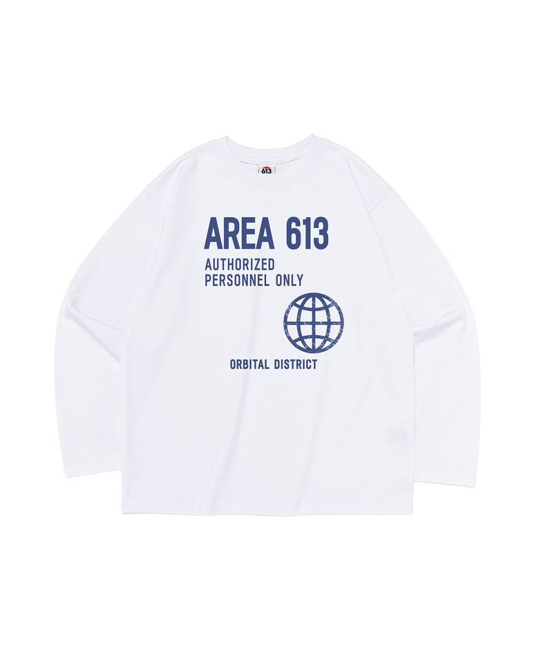 613 AREA 그래픽 긴팔티셔츠 (화이트)