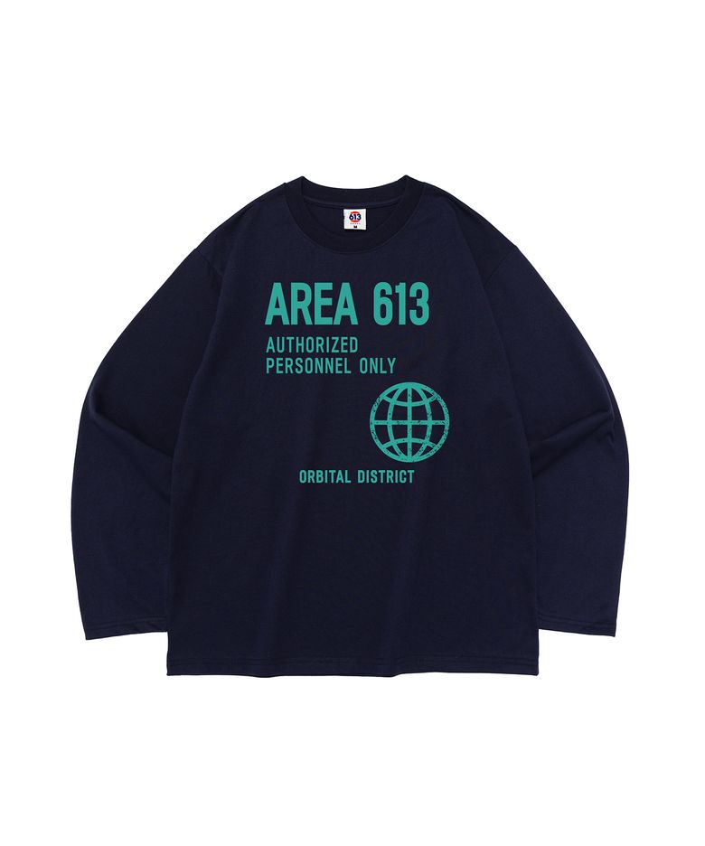 613 AREA 그래픽 긴팔티셔츠 (네이비)