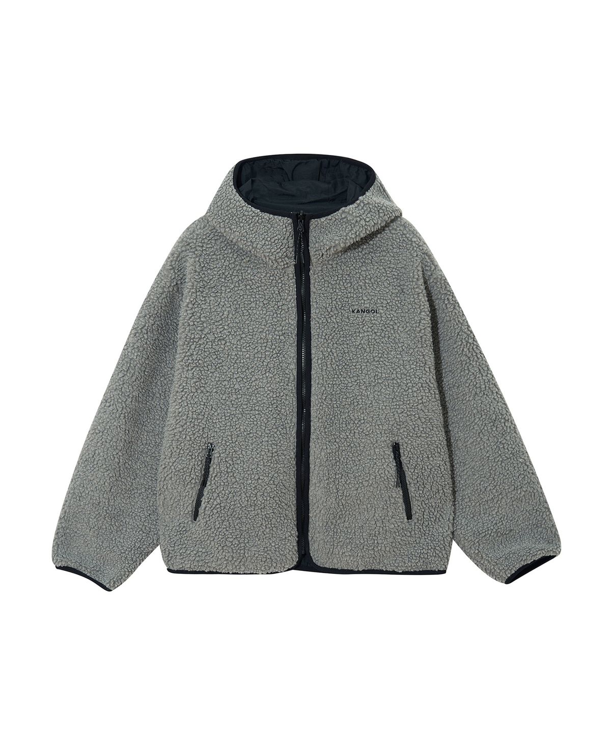 캉골(KANGOL) 리버시블 셰르파 자켓 8571 멜란지그레이