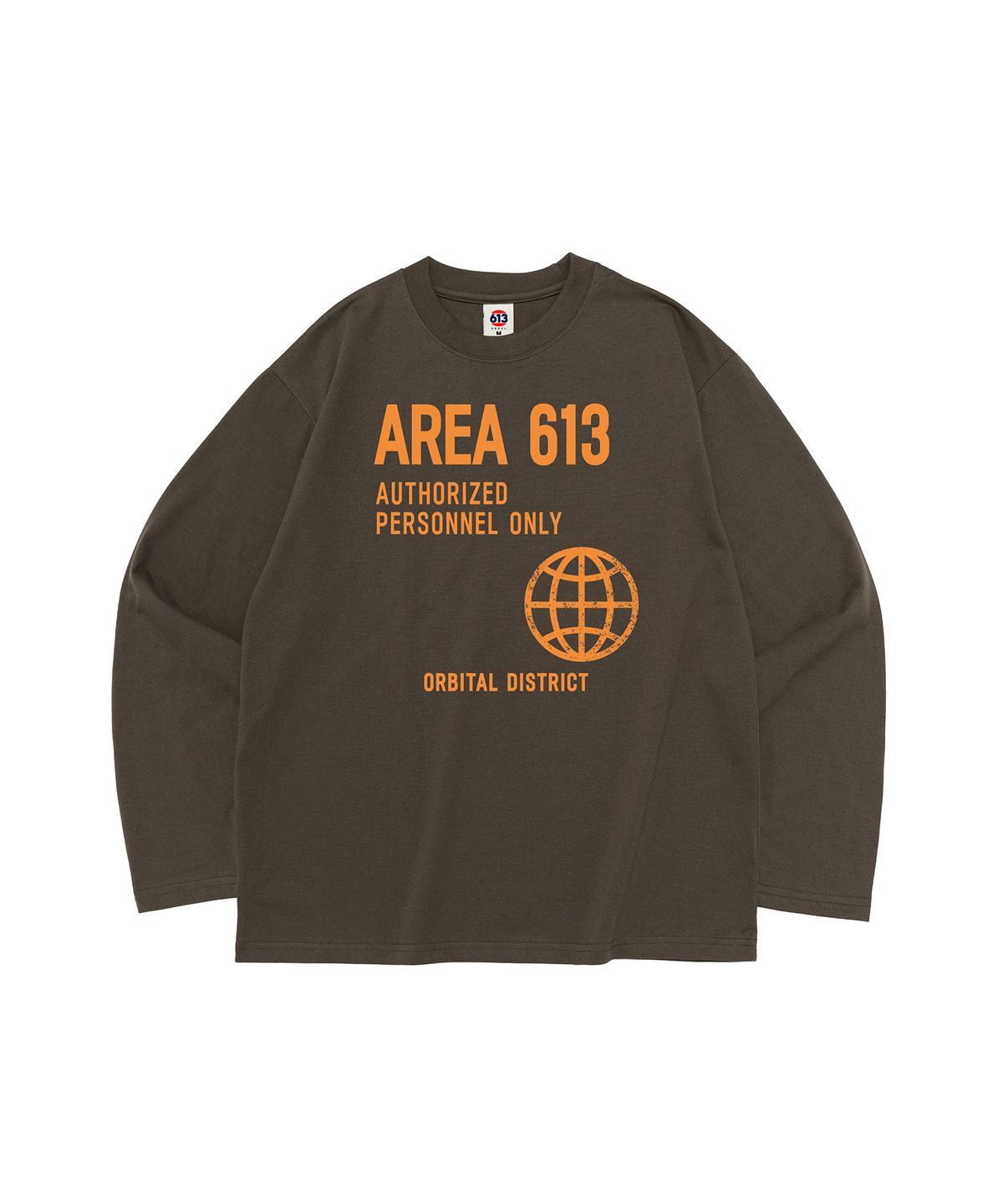 613서울(613SEOUL) 613 AREA 그래픽 긴팔티셔츠 (카키)