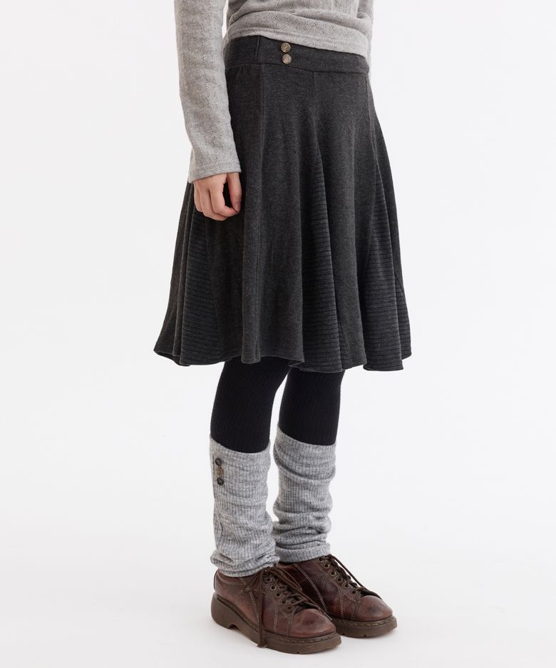 PEACH STRIPE JERSEY BANDING SKIRT, CHARCOAL