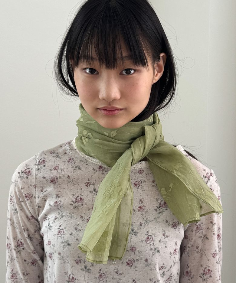 Floral Sheer Scarf, Willow Green
