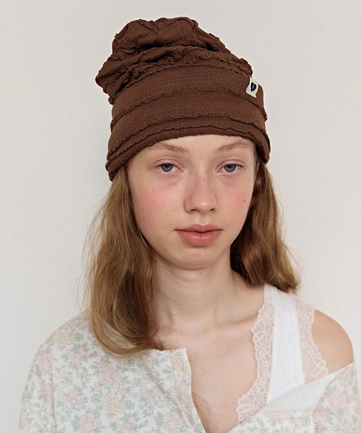 펀프롬펀(FUNFROMFUN) Frill Beanie, Brown