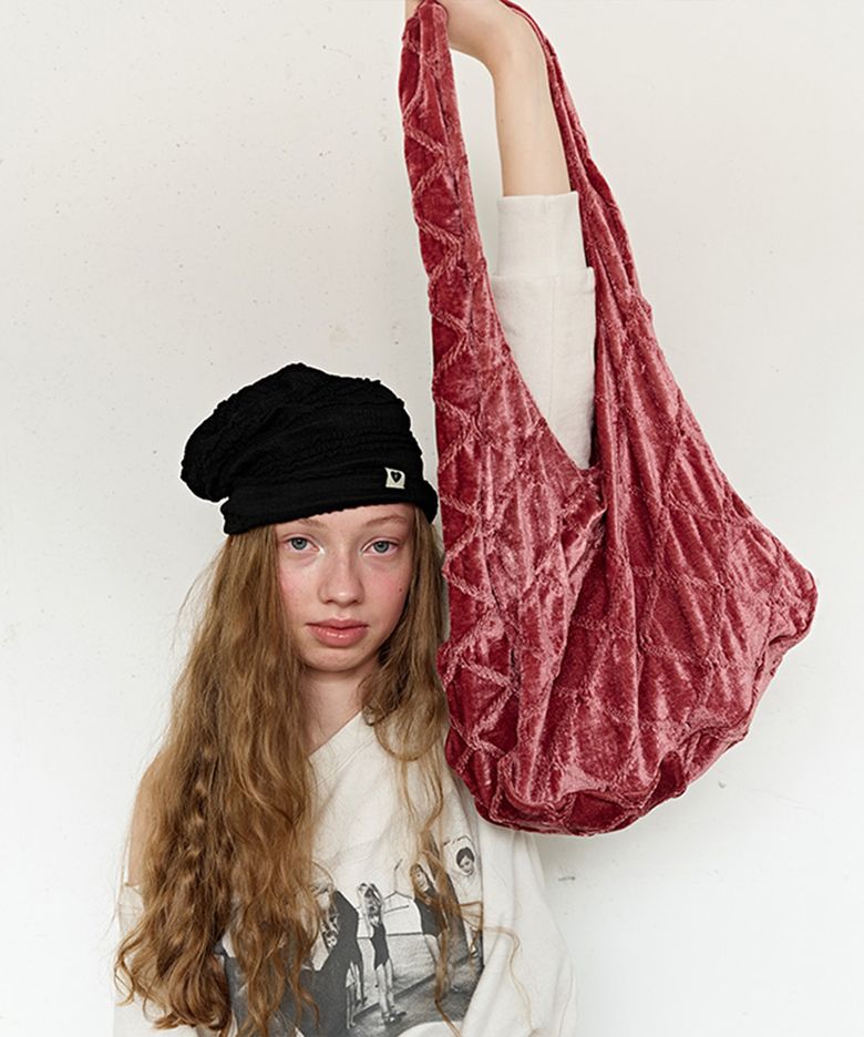 Diamond Velvet Bag, Magenta