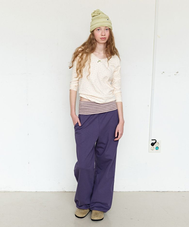 Folded Sweat Pants, Plum Smoothie