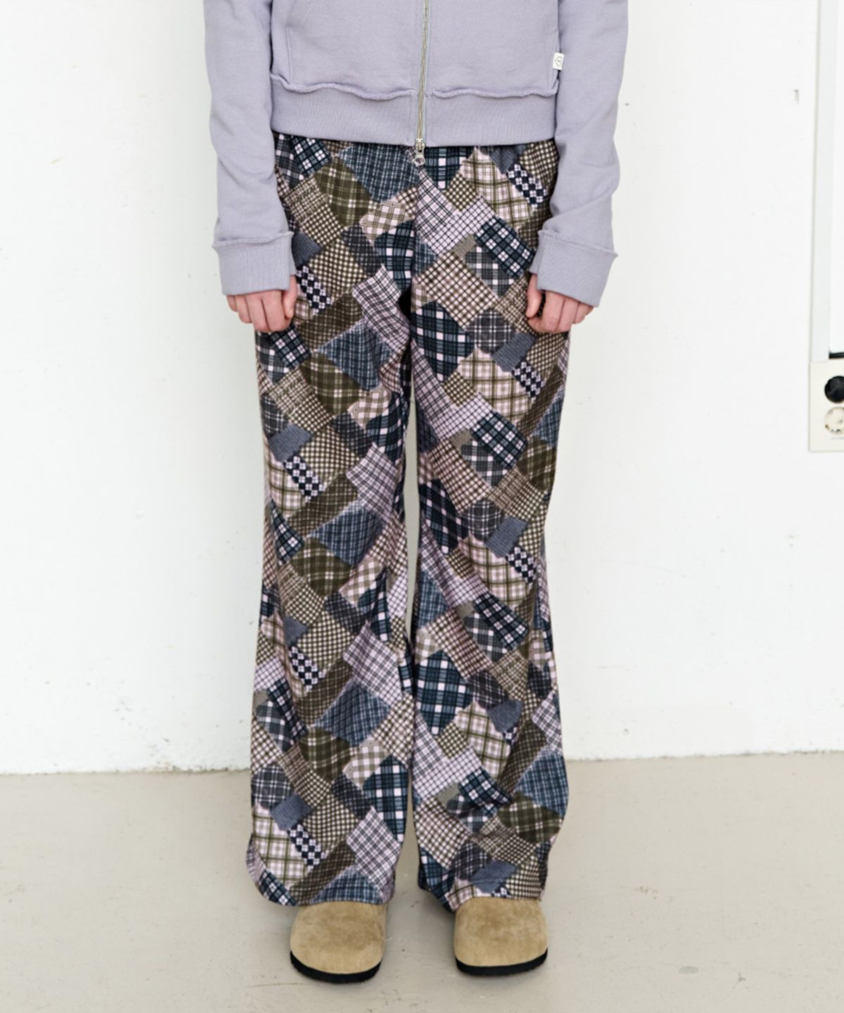 펀프롬펀(FUNFROMFUN) Patchwork Flare Pants, Multi