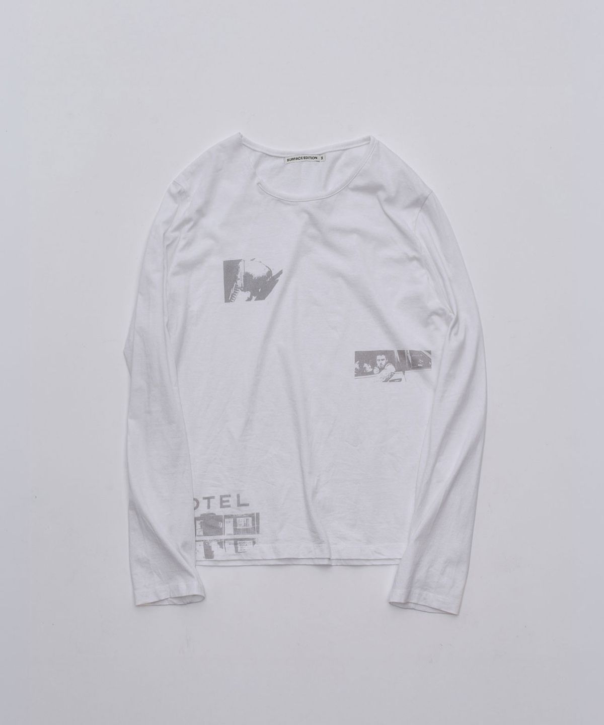 서피스에디션(SURFACE EDITION) DISCONNECT LONG SLEEVE T-SHIRT WHITE