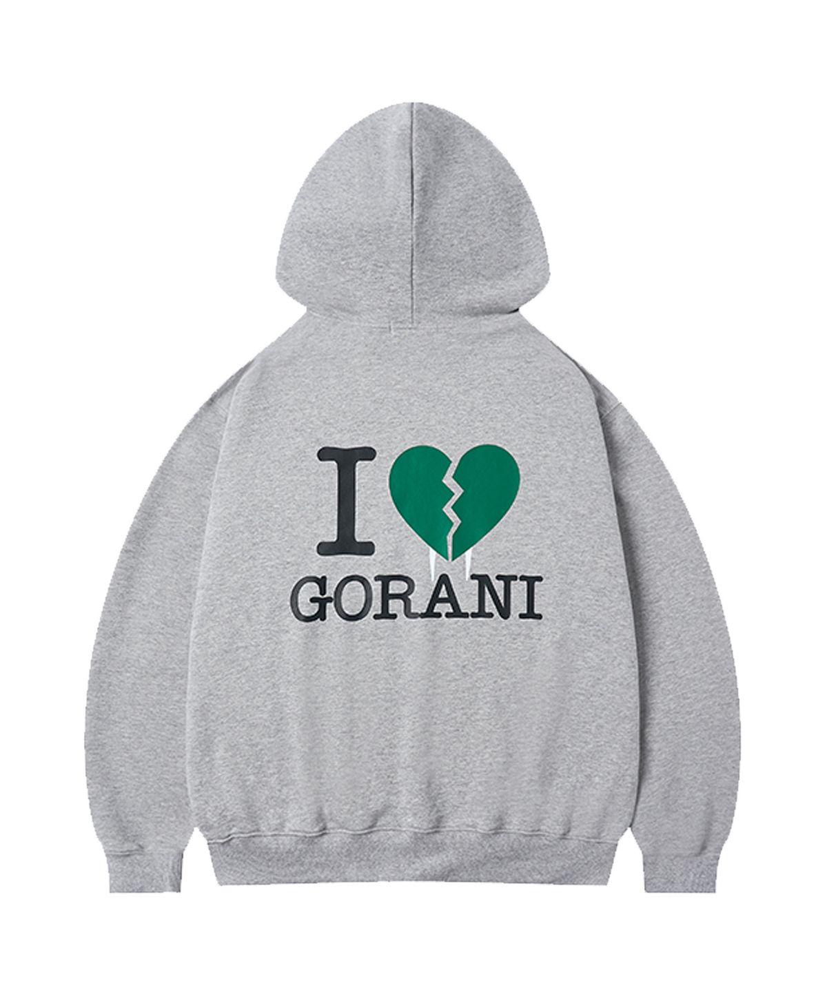 고라미스(GORAMIS) 아이 헤이트 고라니 그래픽 후드티 [GRAY]