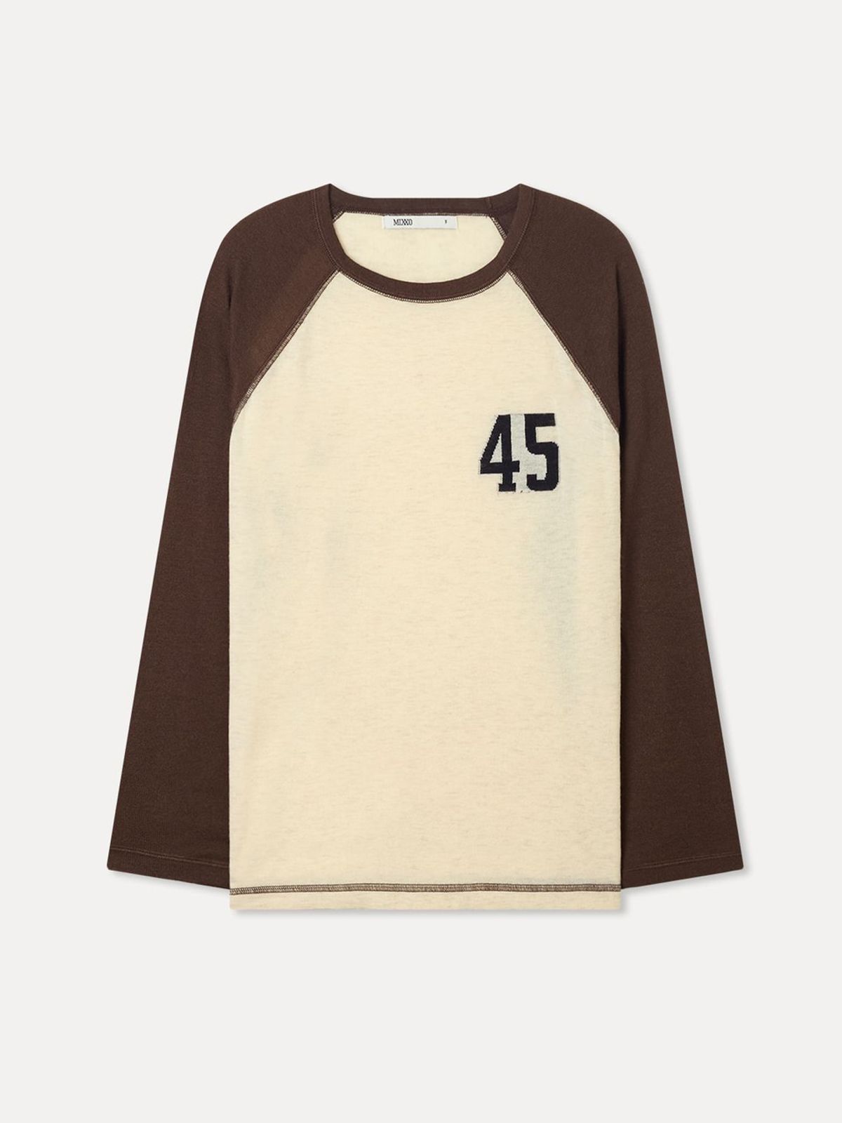 미쏘(MIXXO) 래글런 넘버링 니트_MIWKAGT4SS