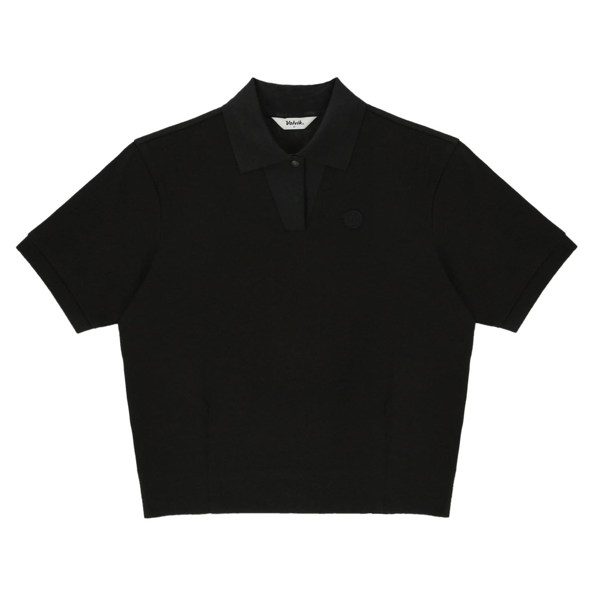볼빅 골프웨어(VOLVIK GOLFWEAR) 여성 골프 카라넥 조직 반팔티셔츠 VLTSP802_BK