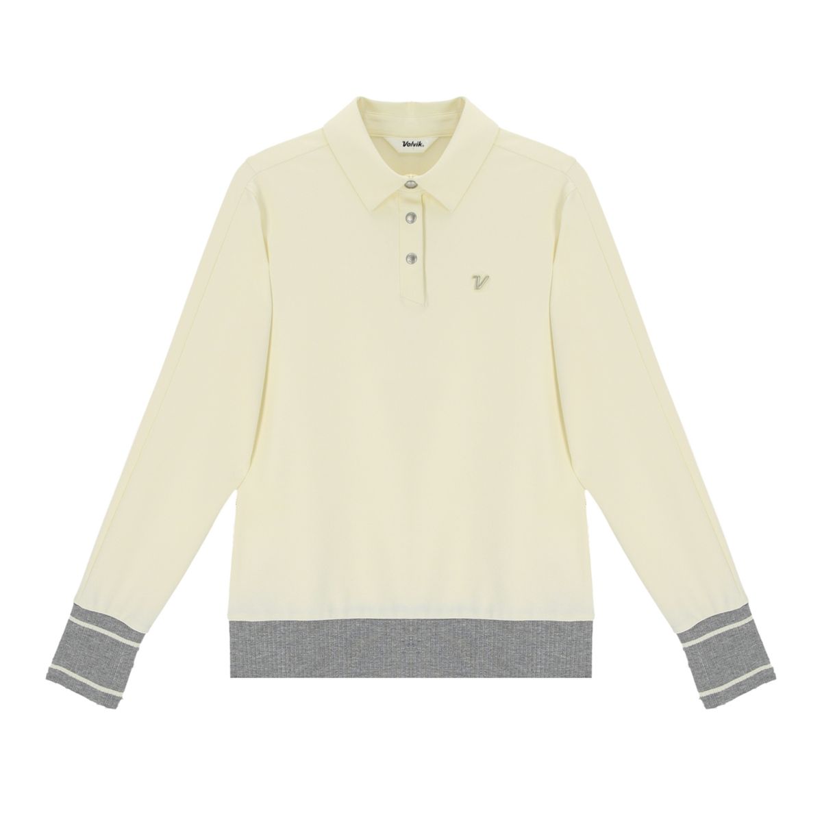 볼빅 골프웨어(VOLVIK GOLFWEAR) 여성 골프 폴로 조직물 블루종 티셔츠 VLTSP901_CR