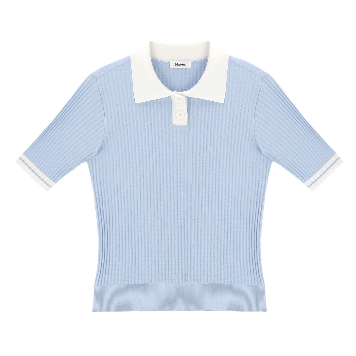 볼빅 골프웨어(VOLVIK GOLFWEAR) 여성 골 조직감 반판 카라 니트 VLKTP801_LL