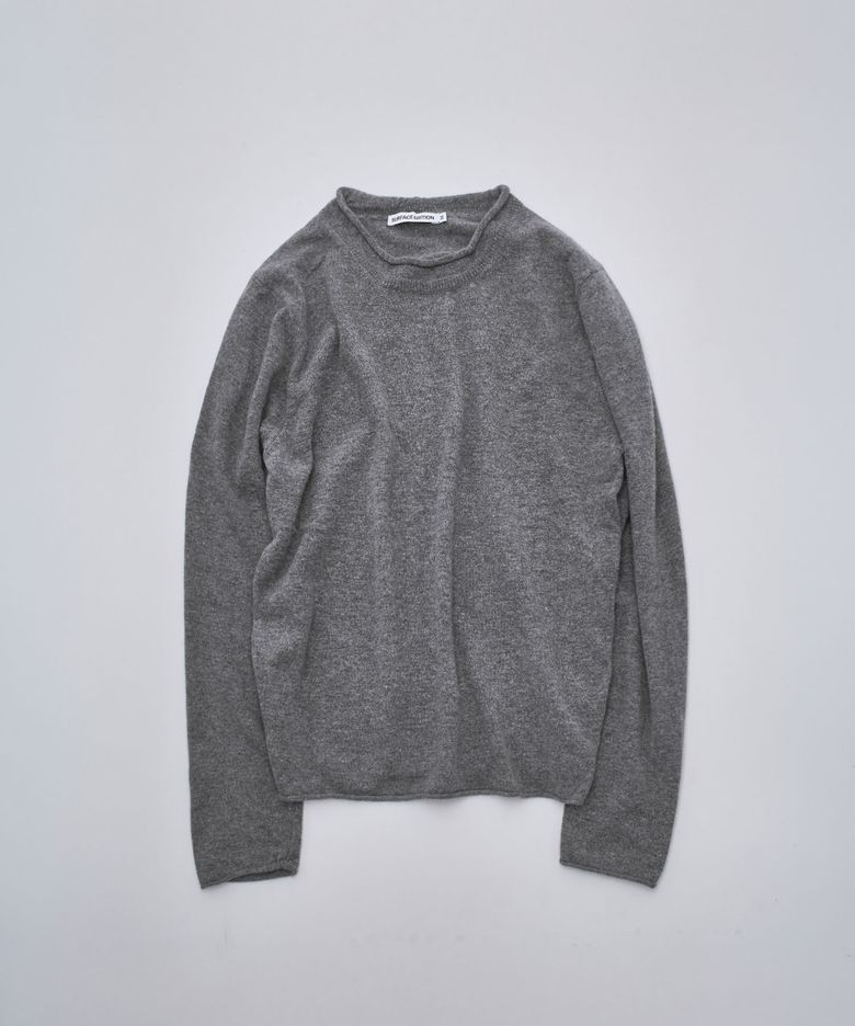 RAW EDGE KNIT PULLOVER GRAY