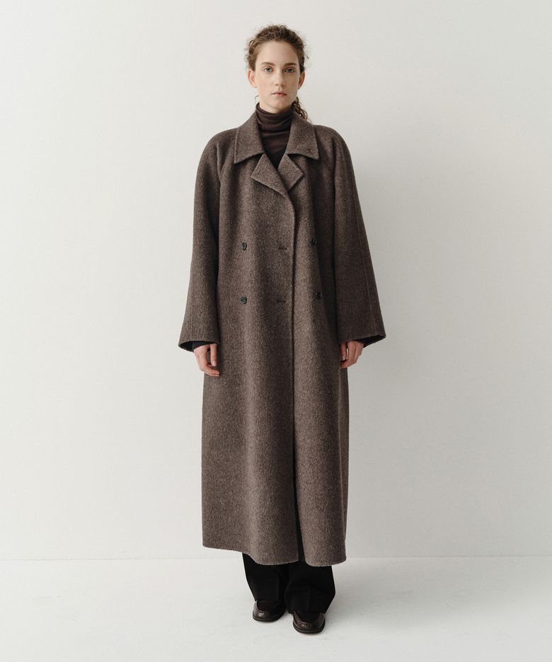 BABY ALPACA HANDMADE BALMACAAN COAT (TAUPE BROWN)