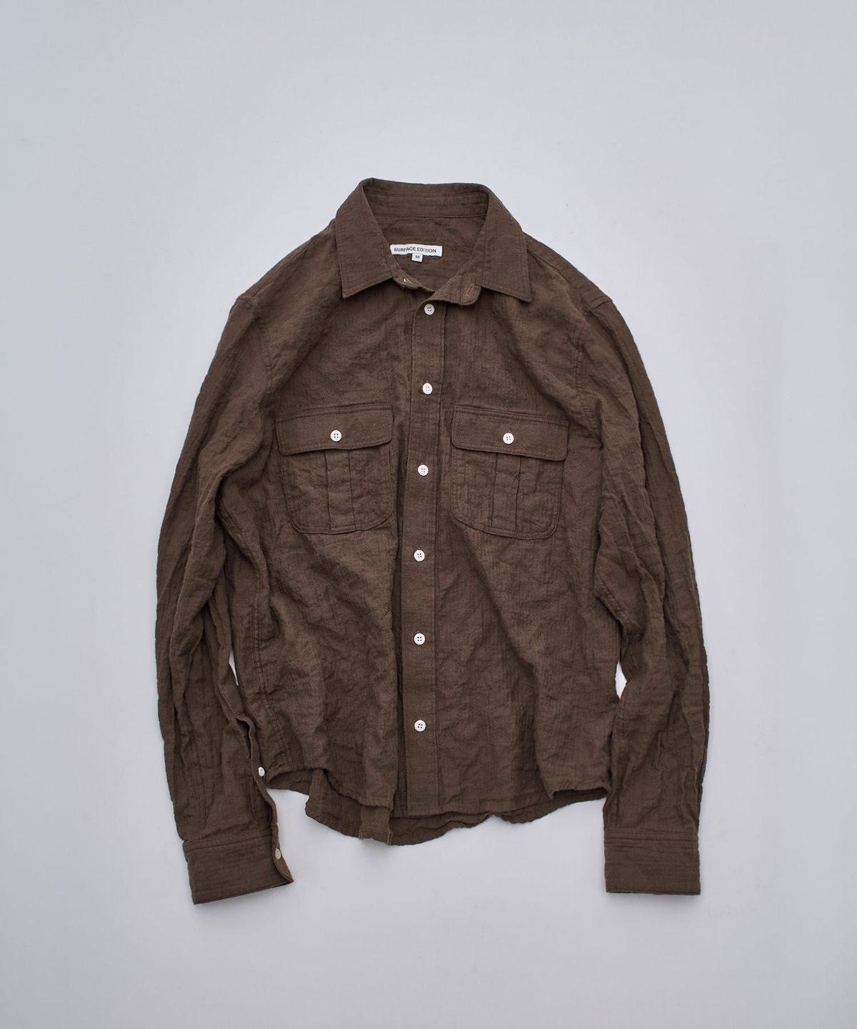 서피스에디션(SURFACE EDITION) BRUSHED WORK SHIRTS BROWN