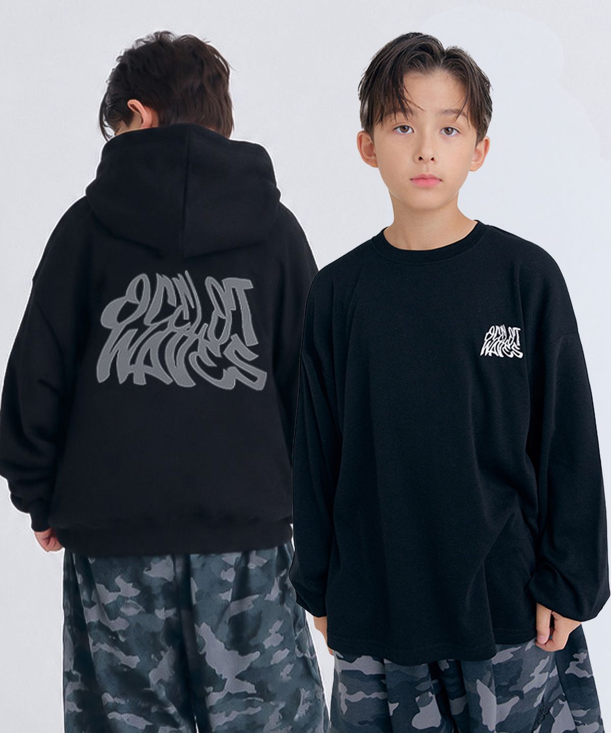 오실롯 주니어(OCELOT JUNIOR) [2PACK] H10H15 시그니처 집업긴팔 2종 (블랙)