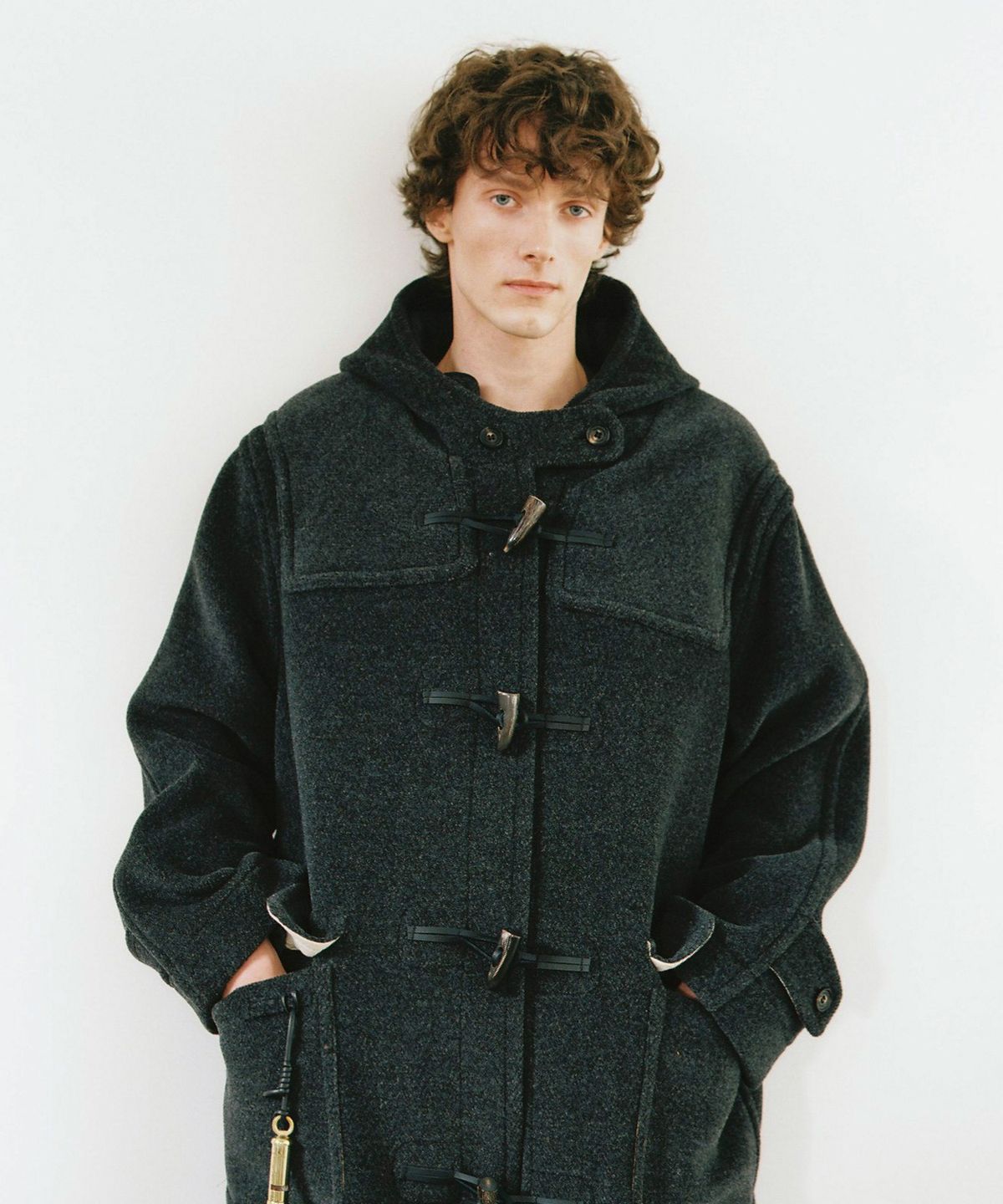 몽고메리(MONTGOMERY) ORIGINAL HERRINGBONE DUFFLE COAT- CHARCOAL