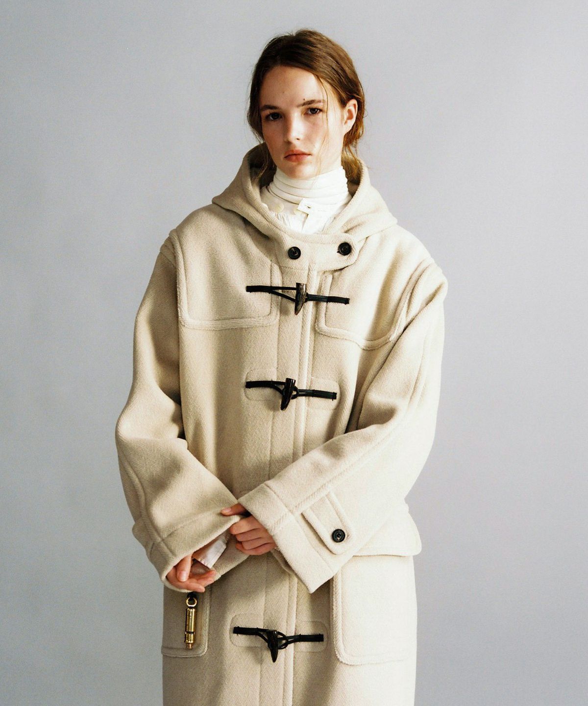 몽고메리(MONTGOMERY) ORIGINAL HERRINGBONE DUFFLE COAT- IVORY