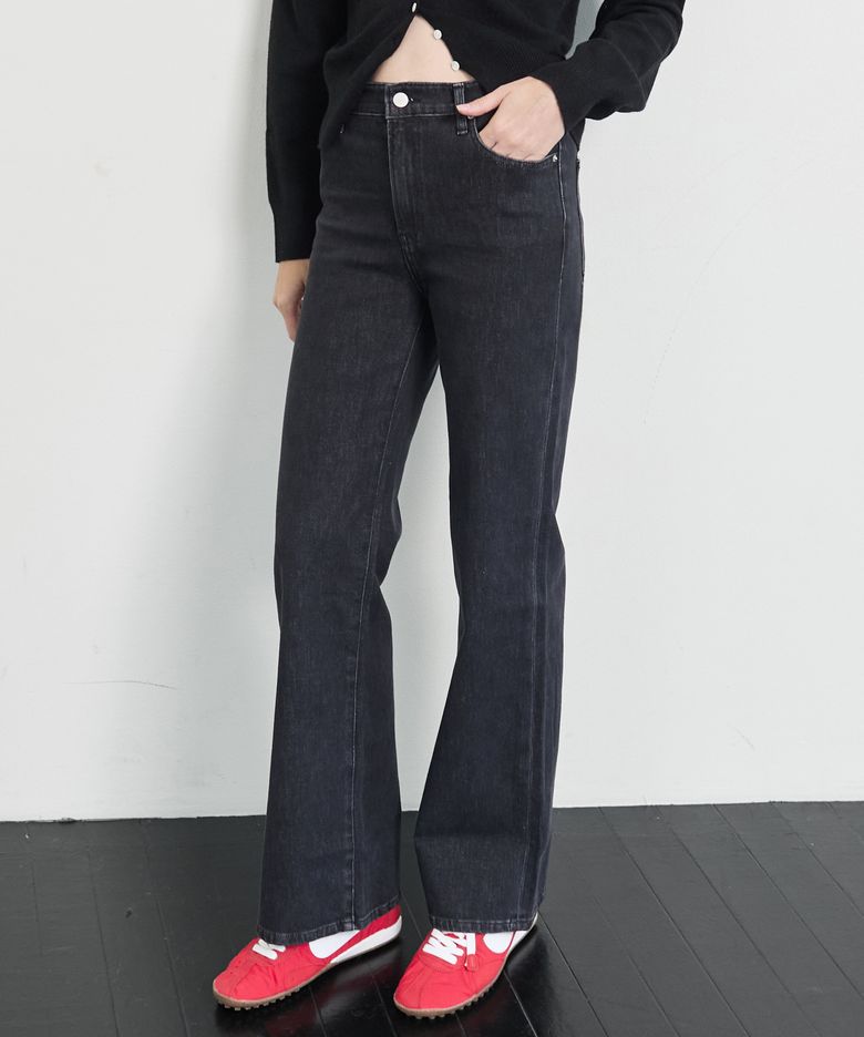 Slim Straight Denim_Washed Black