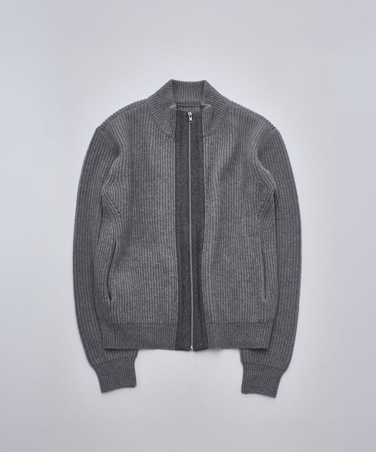서피스에디션(SURFACE EDITION) PANEL ZIP-UP CARDIGAN GRAY