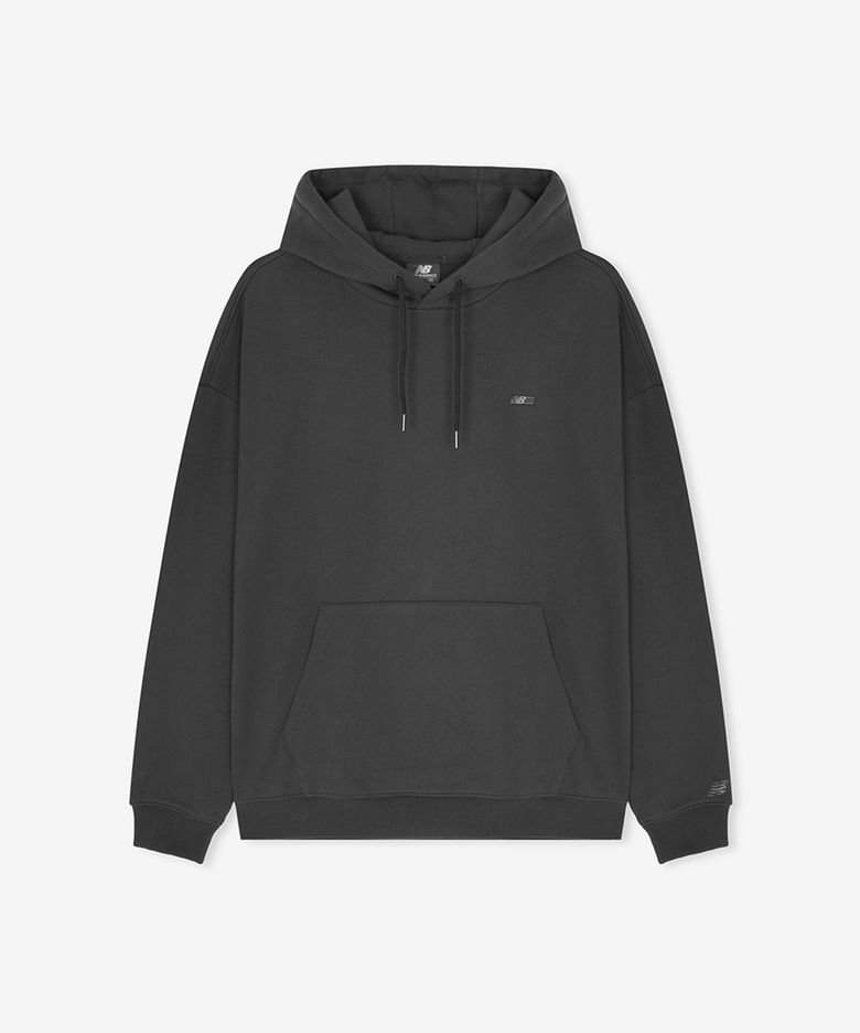 NBN0G41053 / UNI NEW GREY 레터링 기모 후드티 (CHARCOAL)