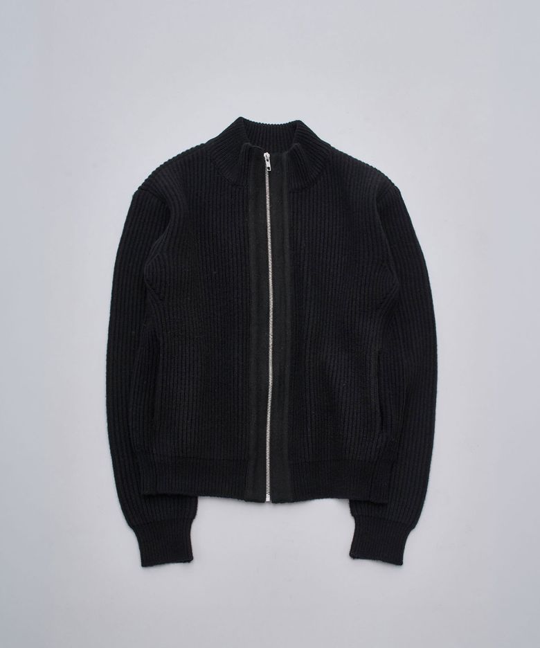 PANEL ZIP-UP CARDIGAN BLACK