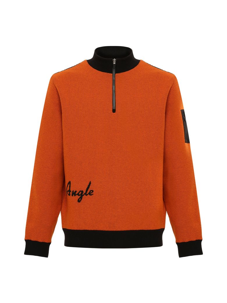 TO 우븐 퀼팅 쿼터집업 방풍 스웨터 M_Burnt Orange_WMW26K31O5