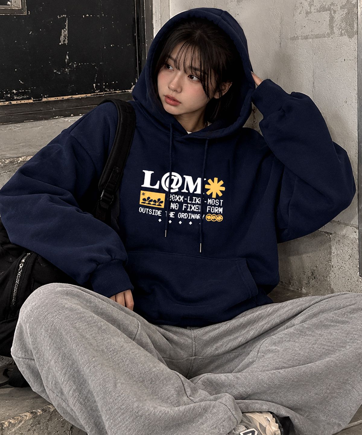 라이크더모스트(LIKE THE MOST) 애스터리스크 심볼 그래픽 오버 후드_3COLORS