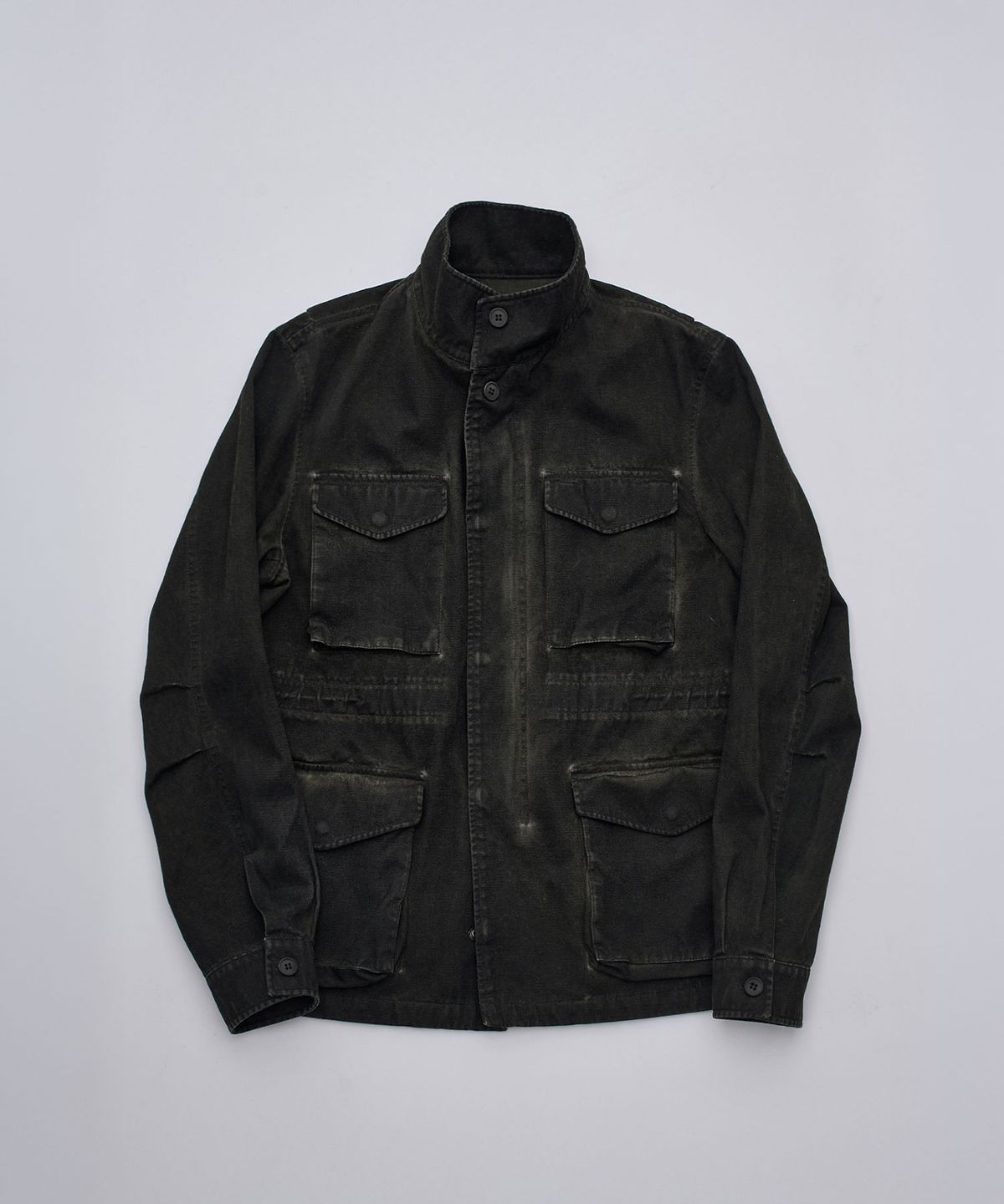서피스에디션(SURFACE EDITION) OVERDYED FIELD JACKET WASHED BLACK