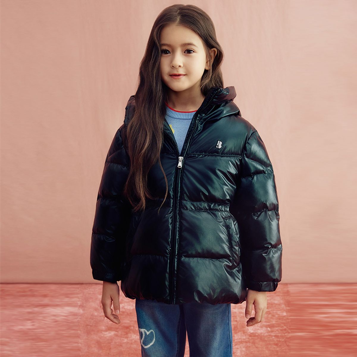 베네통키즈(BENETTONKIDS) 글로시핏 덕 다운_QADJ01661BK