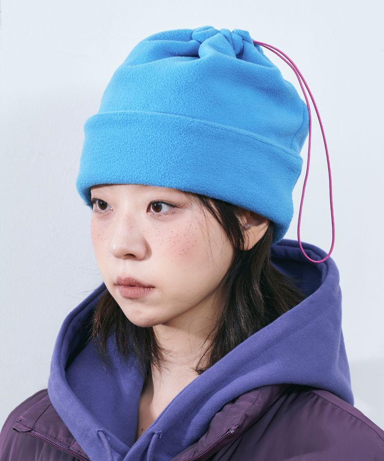 후리스 넥 워머 비니 블루