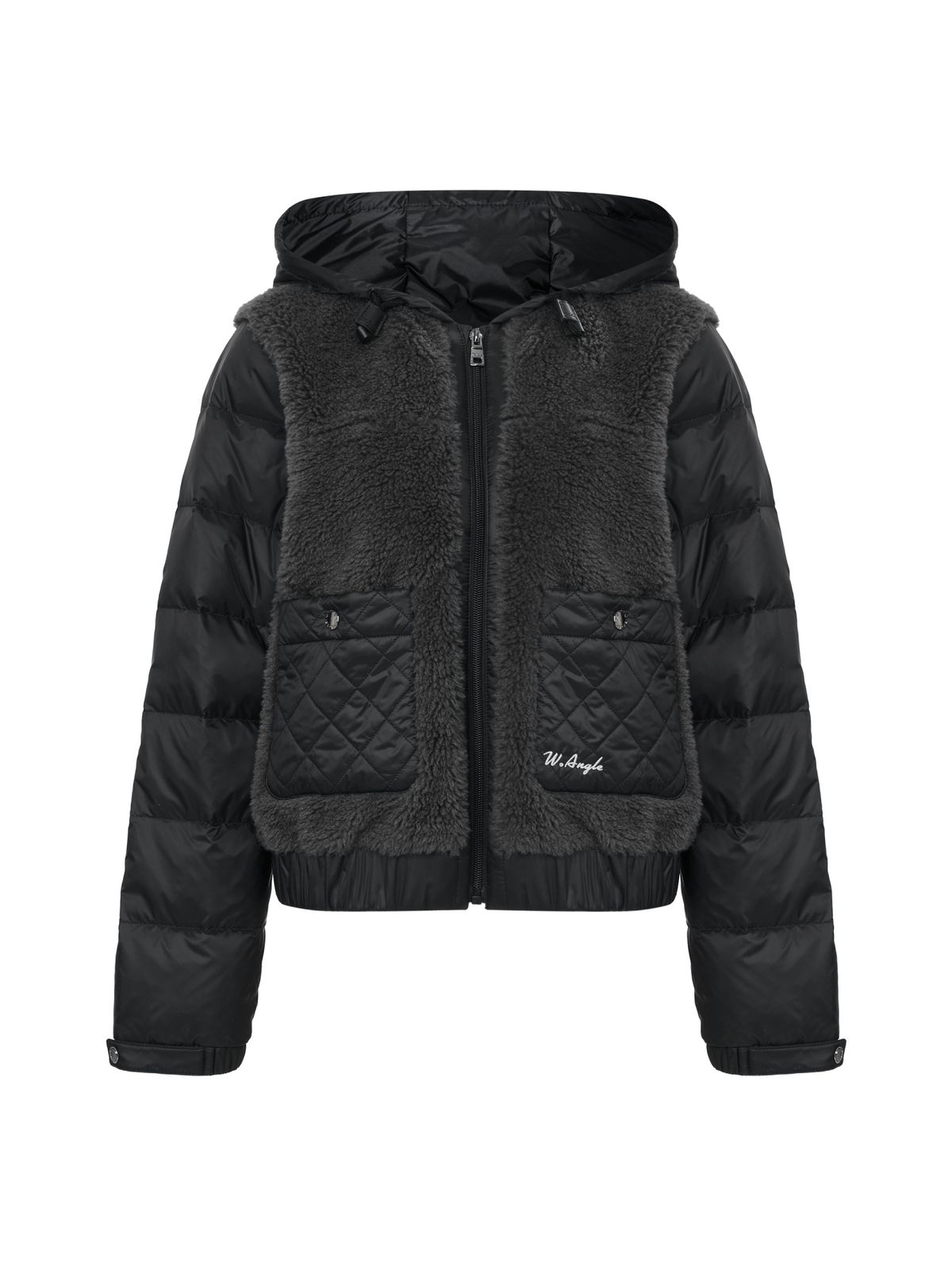 와이드앵글(WIDEANGLE) CO 플럼핑 퍼 하이브리드 후디 다운 L_Dark Grey_WWW26571C6