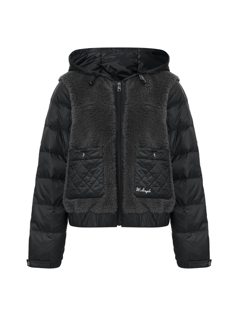 CO 플럼핑 퍼 하이브리드 후디 다운 L_Dark Grey_WWW26571C6