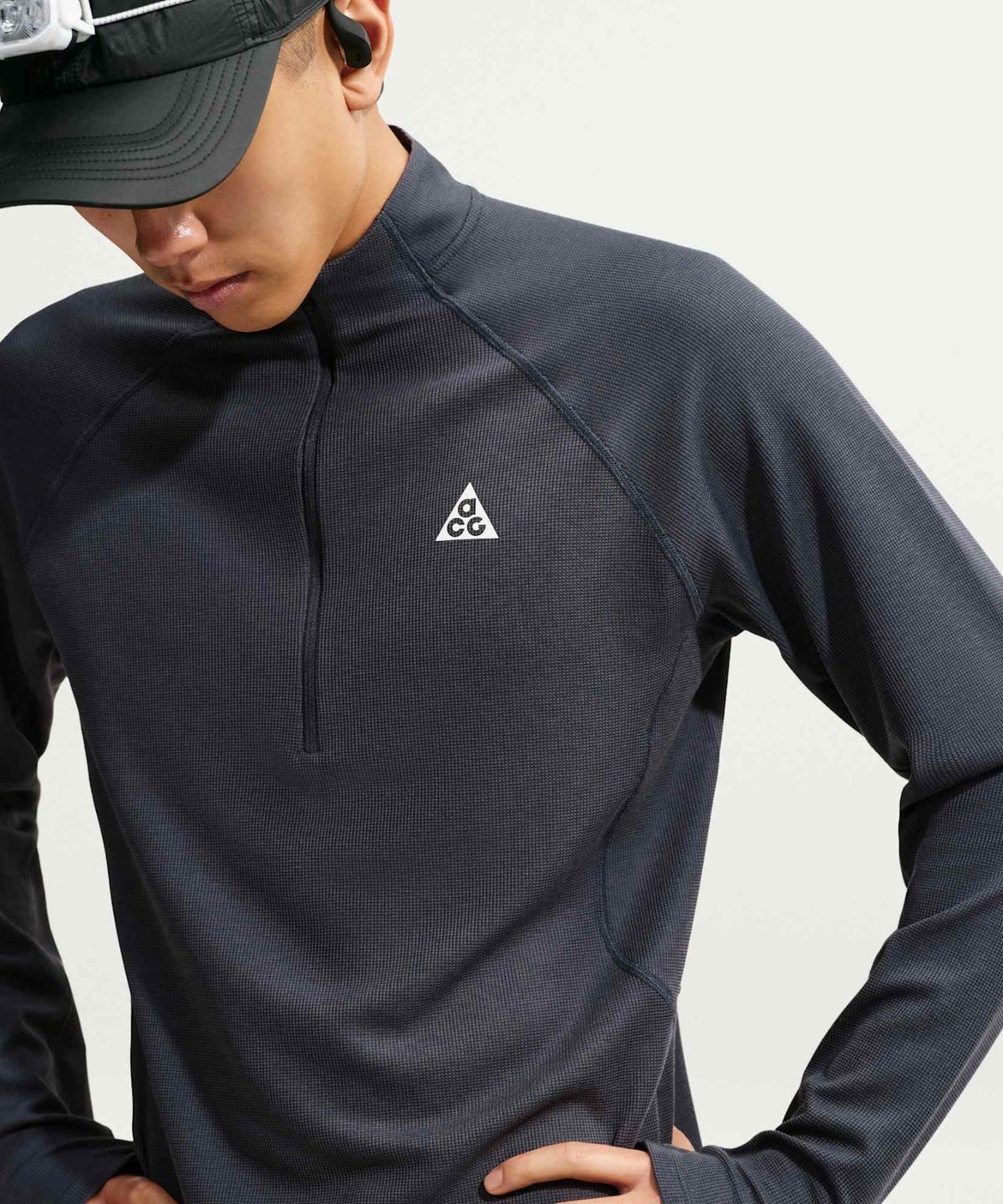 나이키(NIKE) ACG 드라이 핏 미드 레이어 쿼터집 트레일 러닝 탑 M - 그리드아이언:서밋 화이트 / IO9670-013