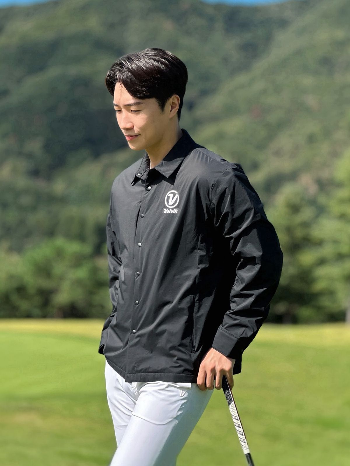 볼빅 골프웨어(VOLVIK GOLFWEAR) 남성 골프 기모안감 셔켓 점퍼 VMWBP904_BK
