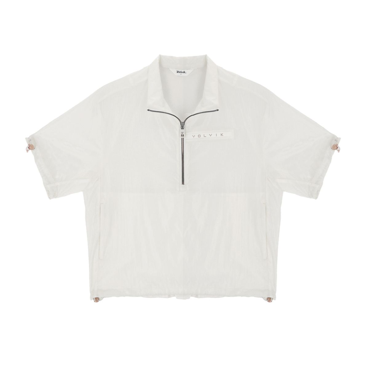 볼빅 골프웨어(VOLVIK GOLFWEAR) 여성 LAB 골프 홑겹 반팔 메탈릭 아노락 VLWBP801_OW