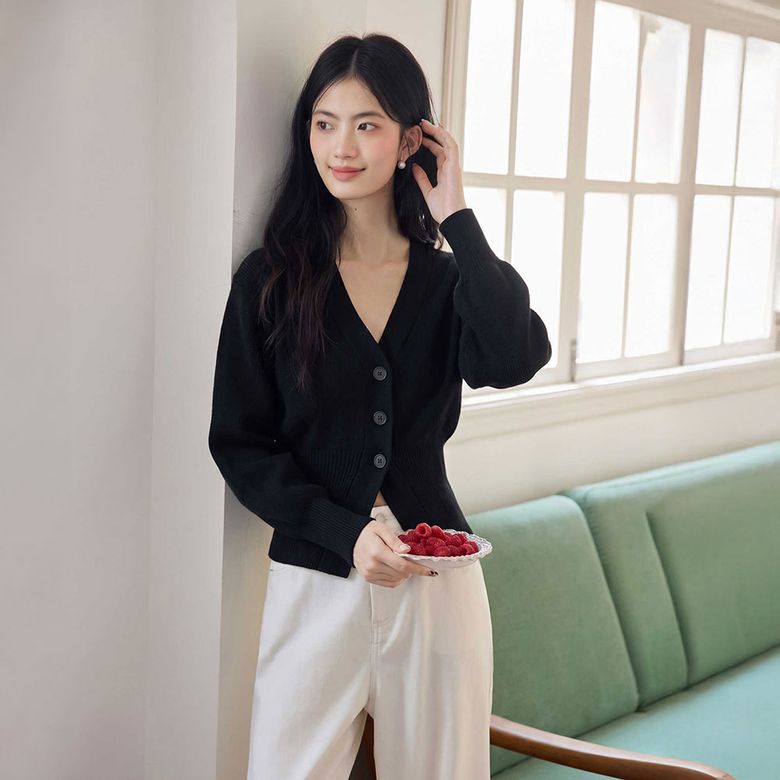 LS_Cinching knit knit cardigan