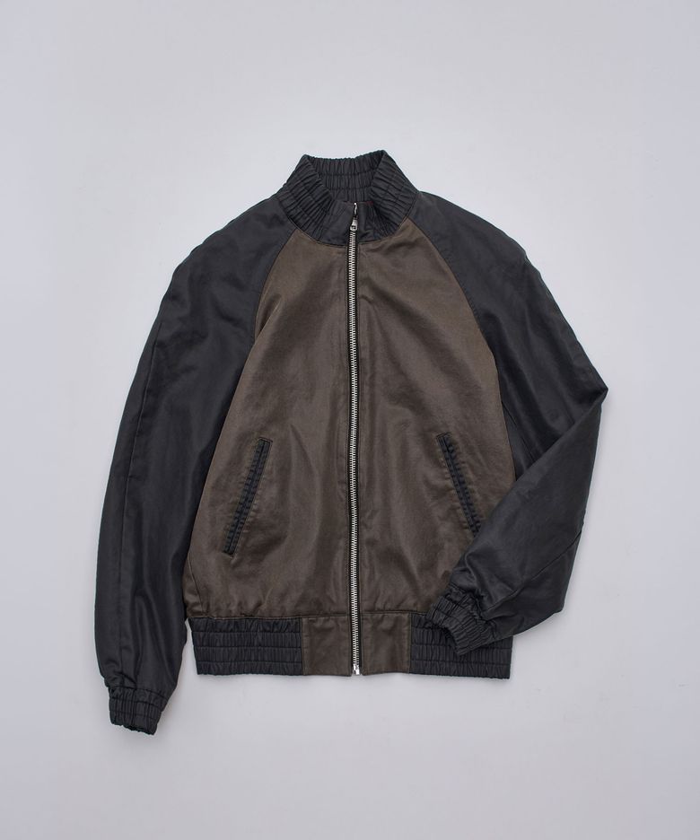CONTRAST ZIP UP JACKET BROWN