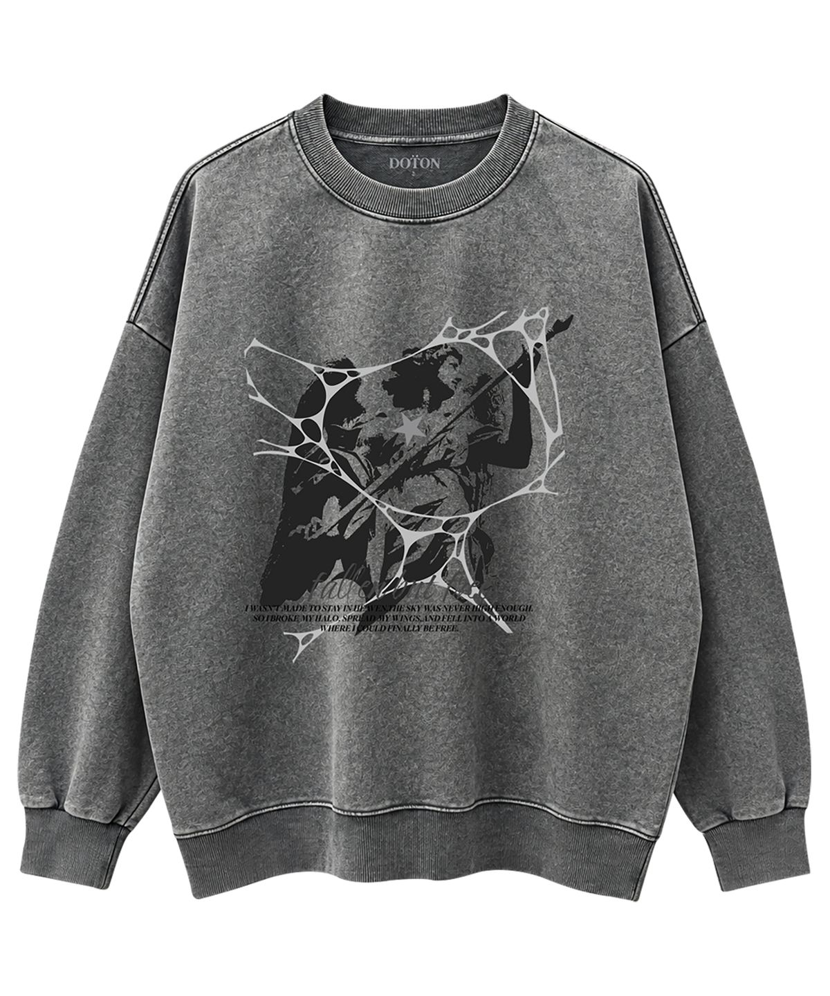 도톤(DOTON) FALLEN BUT FREE ACID SWEATSHIRT (Grey)