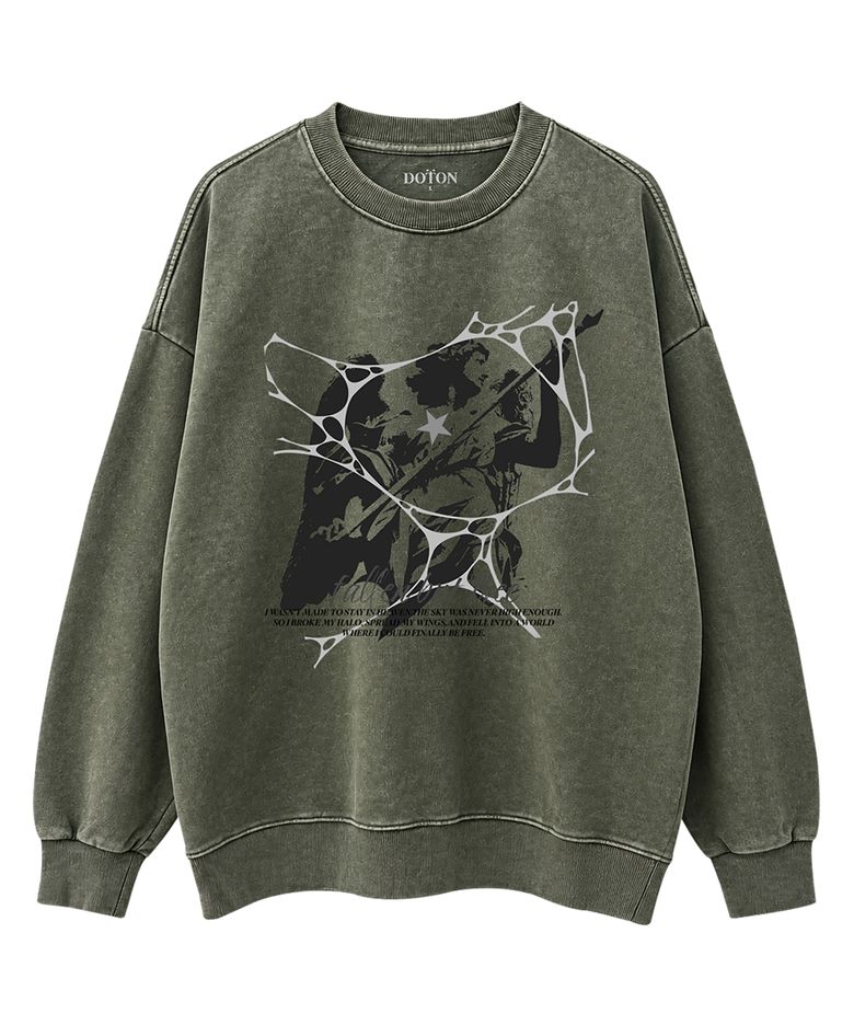 FALLEN BUT FREE ACID SWEATSHIRT (Khaki)