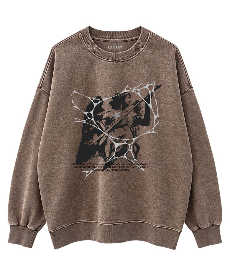 FALLEN BUT FREE ACID SWEATSHIRT (Brown)