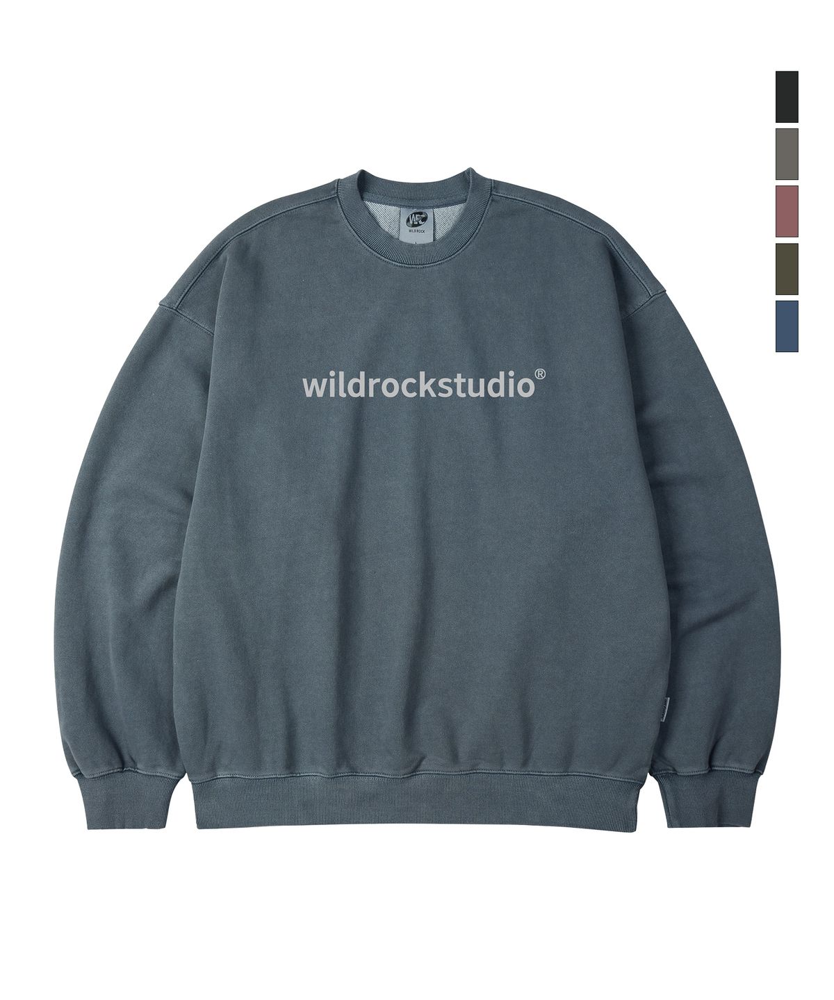 와일드락(WILDROCK) Standard Logo 피그먼트 오버핏 맨투맨_5 COL
