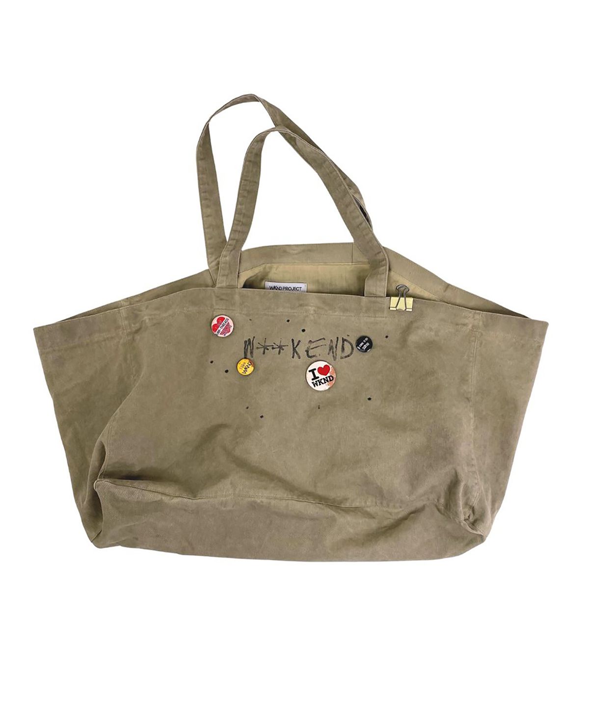 더블유케이엔디 프로젝트(WKND PROJECT) DIRTY WASHED SIGNATURE BAG (BEIGE)