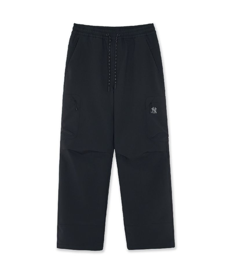 고프코어 플리스 안감 카고 와이드 팬츠 NY (Black)