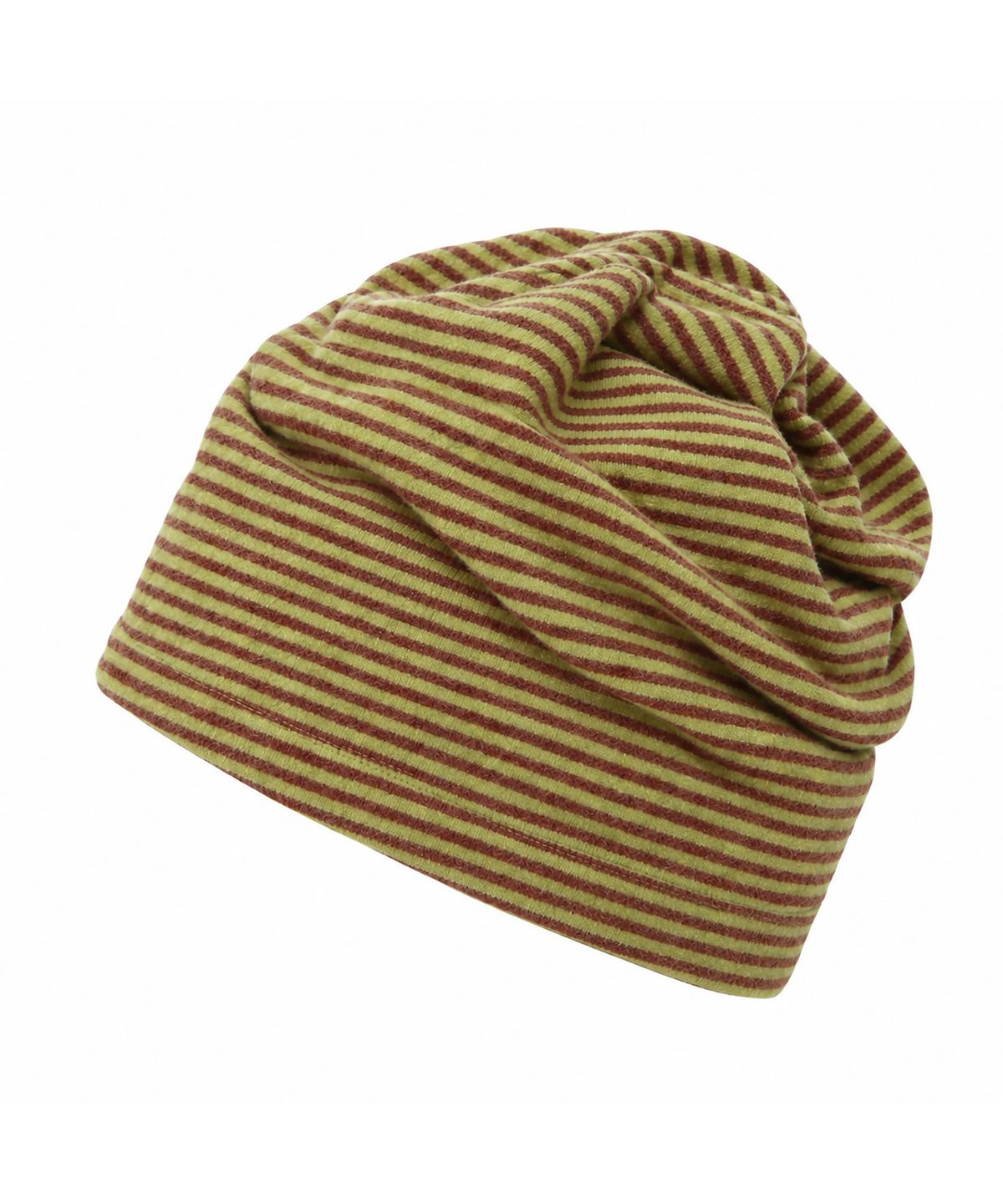 언더컨트롤(UNDERCONTROL) 플리스 겨울 스트라이프 투톤 니트 두겹 비니 TENCEL MIX LONG WINTER HAT / DUAL COLOR / OLIVE BROWN