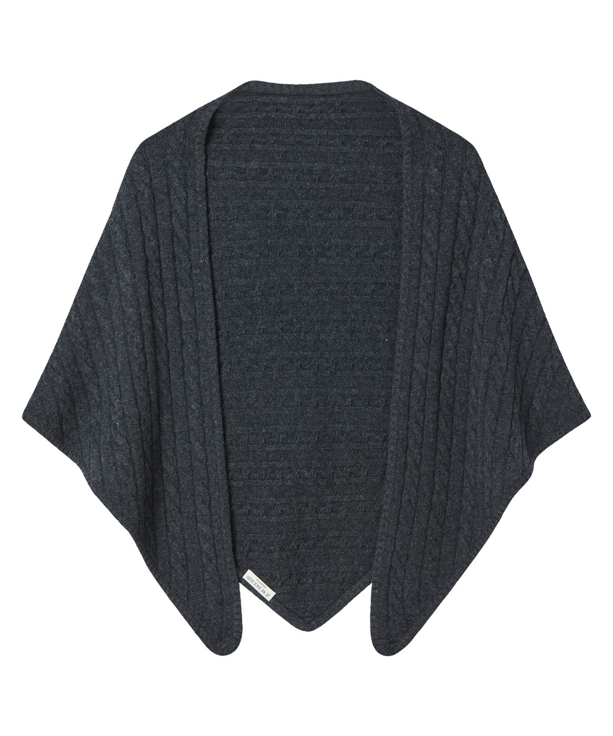 주느세콰(JE NE SAIS QUOI) [10 cashmere] 케이블 캐시미어 삼각숄 머플러_멜란지차콜