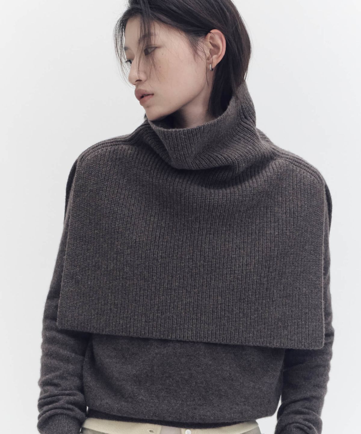 주느세콰(JE NE SAIS QUOI) [10 cashmere] 캐시미어 블렌드 넥워머_멜란지브라운