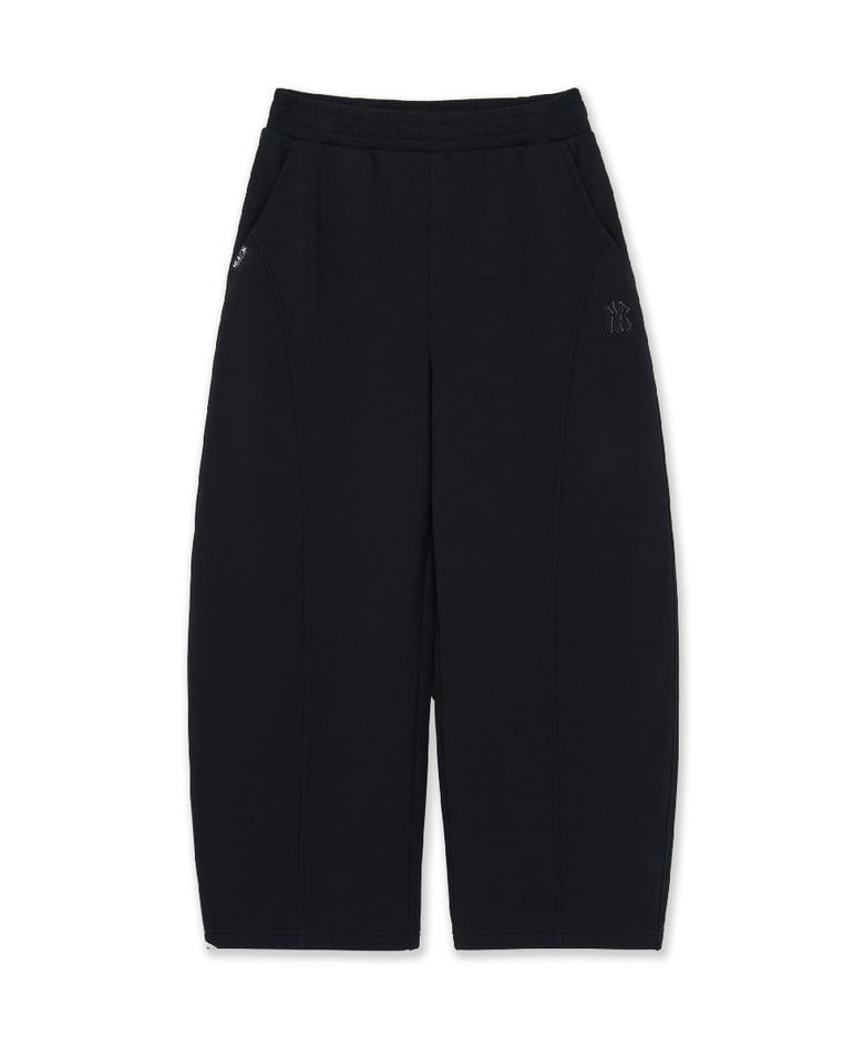 베이직 스몰로고 기모 커브와이드 팬츠 NY (Black)